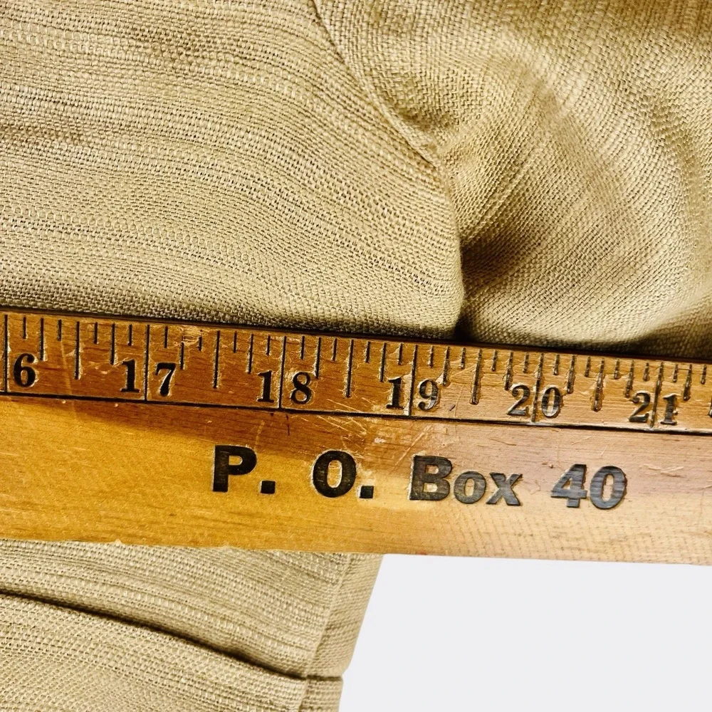Dana Buchman Camel Yellow Blazer Womens 10 Linen Textured Zip Jacket Tan‎